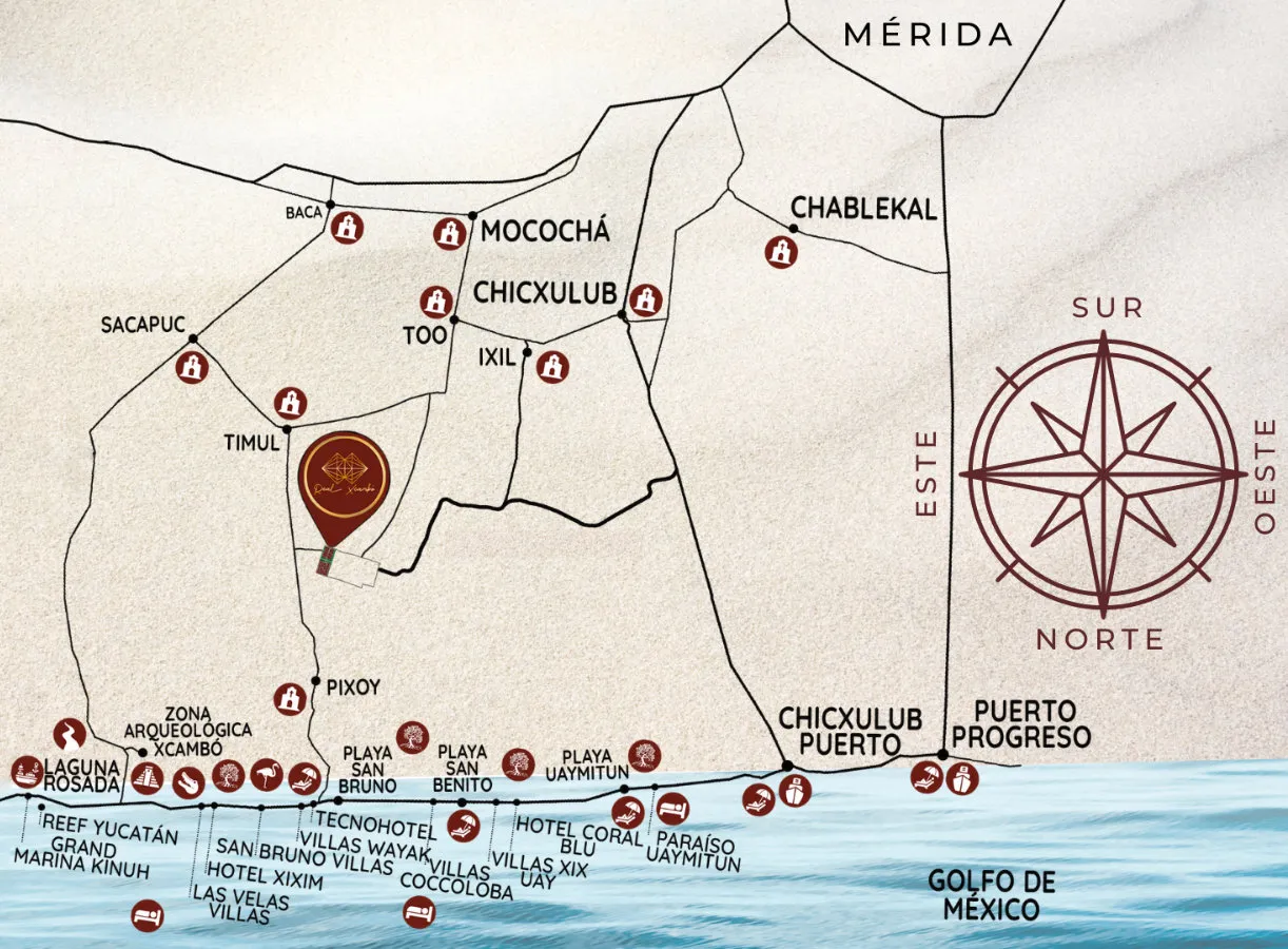 Mapa de Real Xcambó Mérida